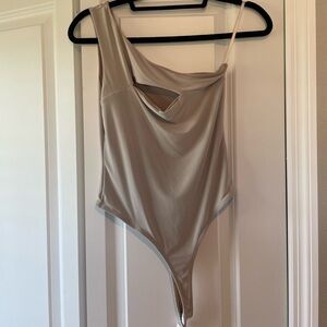 Off the shoulder one shoulder body suit